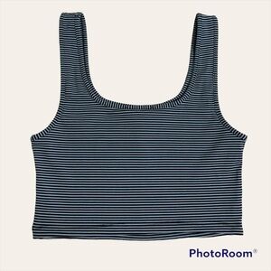 Zara Striped Crop top Size Large Blue and Black